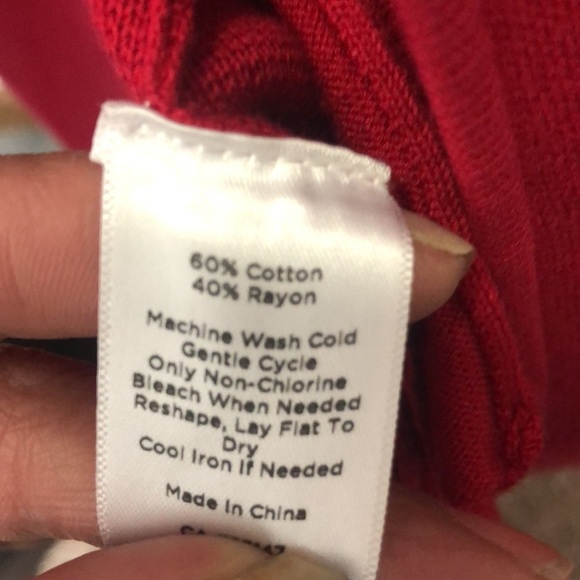 Talbots red open front cardigan size large - Picture 9 of 11
